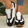 Fashion Black White Mix Color Sneakers Women Low Top Non Slip Sports Shoes Woman Lace Up Plus Size 35-43 Vulcanize Shoes Female