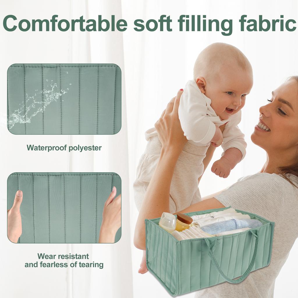 Baby Diaper Caddy Organizer Nursery Soft Felt Portable Storage Basket Shower Baby Diaper Ball Bag with Handle Hangable