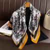 Fashion Aztec Ethnic Leopard Floral Square Silk Scarf Lady High Quality Print Soft Shawls and Wraps Bufanda Muslim Hijab 90*90Cm