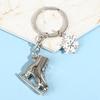 1Pc Silver Ice Skates Snowflake Pendant Key Ring Skating Key Chain Keychain