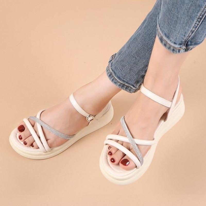 Slippers, Outerwear Shoes, Thick-soled Anti-slip Beach Casual One-shoulder Sandals