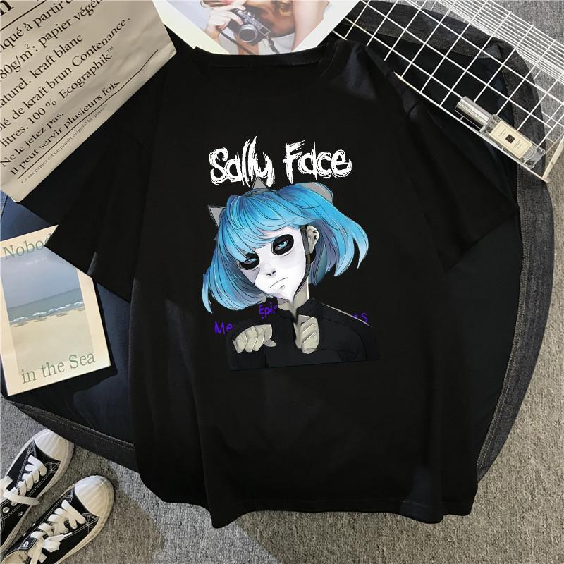 Men T Shirt Sally Face Print Regular Short Sleeve T-shirts Female Harajuku Summer Fashion Casual Short-sleeve Clothing Tops Tees