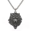 Domineering Stainless Steel Wolf Head Pendant Necklace Punk Style Men 'S Accessories