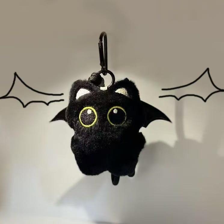 Kawaii Black Cat Plush Keychains Doll Pendant Cuddly Kitten Key Chain Ins Plush Keyring Doll for Boy Girl Cute Brithday Toy Gift