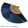 Hanakanzashi Folding Premium Paper Single Japanese Metallic Flowing Water Size 81 Men's Fan, Fan, Item, 21.5cm, Pattern, Blue, Design, (Blue)