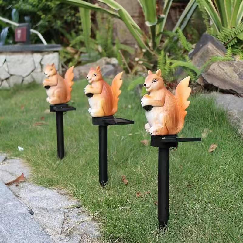 1PC Solar Garden Light Simulation Animal Resin Light Outdoor Garden Landscape Decoration Solar Lawn Light Floor Plug-in Light