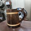 Wooden Stylist Beer Mug with Beautiful Design, 17.78 Cm, Christmas Gift
