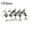 1/2/5pc Hot Sequins Metal Crank Bait Fishing Lure Spoon Spinner Treble Hook