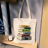 Reusable Eco Handbag Women Book Print Large Capacity Canvas Bag Shopper Tote Bag Ladies Shoulder Bag Shopping Bags for Groceries