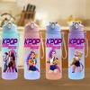 K-Pop Demon Hunters Anime Character Water Cup Large Capacity Outdoor Portable Rope Drinking Bottle Gift for Boys and Girls