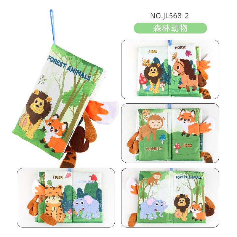 0-3 Years Old Baby Tail Cloth Book 6 Themed Forest Dinosaur Animal Palm Book Early Education Toy