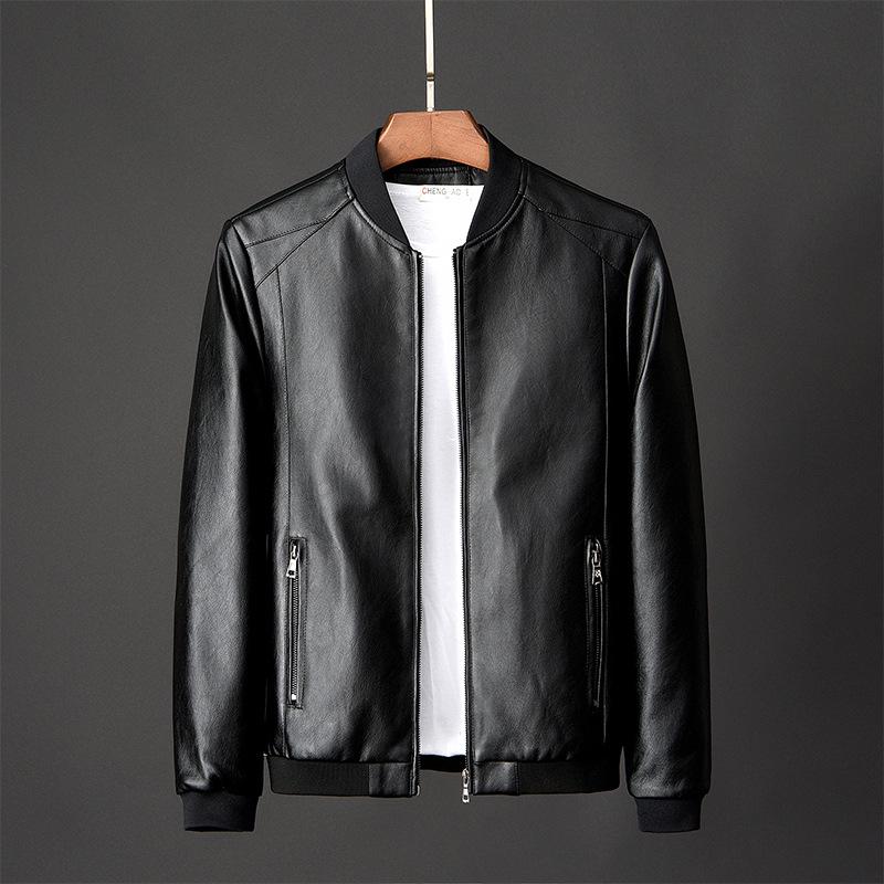 Spring and Autumn New Men's Pu Leather Jackets Daily Leisure Motorcycle Jackets Men's Leather Jackets