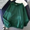 Women's Fashion Casual Solid Color Hooded Sweatshirt Loose Sports Tops Pullover