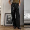Модные однотонные кожаные женские брюки, повседневные свободные простые черные длинные брюки, новые ретро-женские брюки на шнурке