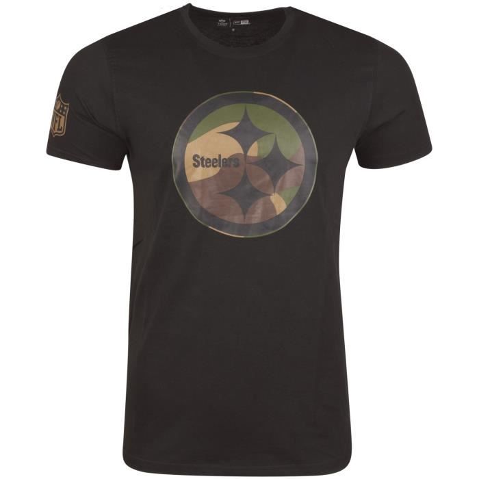 T-shirt NFL Pittsburgh Steelers New Era Noir / Wood Camo - Homme
