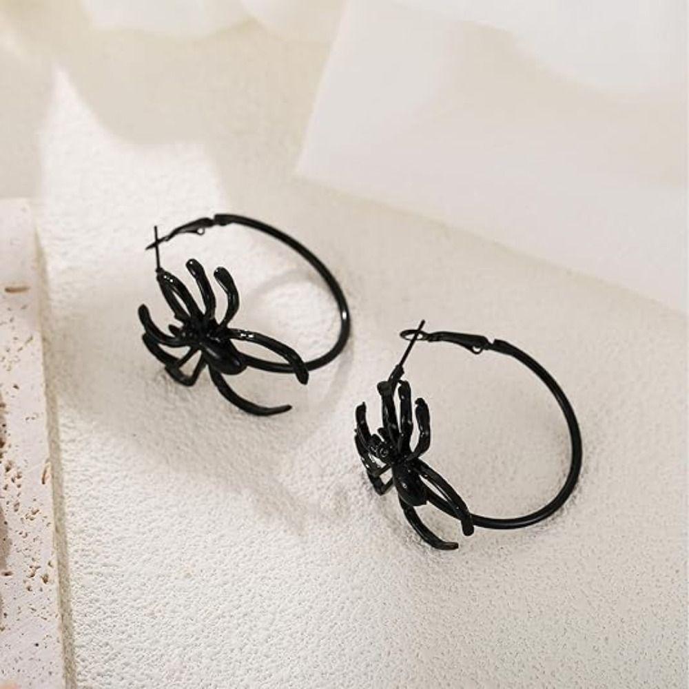 Gold Color Halloween Earrings Halloween Jewelry Hoop Dangle Earrings New Spider Earrings