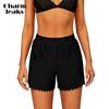 Women Sports Swimming Trunks Ladies Bikini Bottom Boy Shorts Curved Edge Skinny Swim Shorts Swimwear Bottom