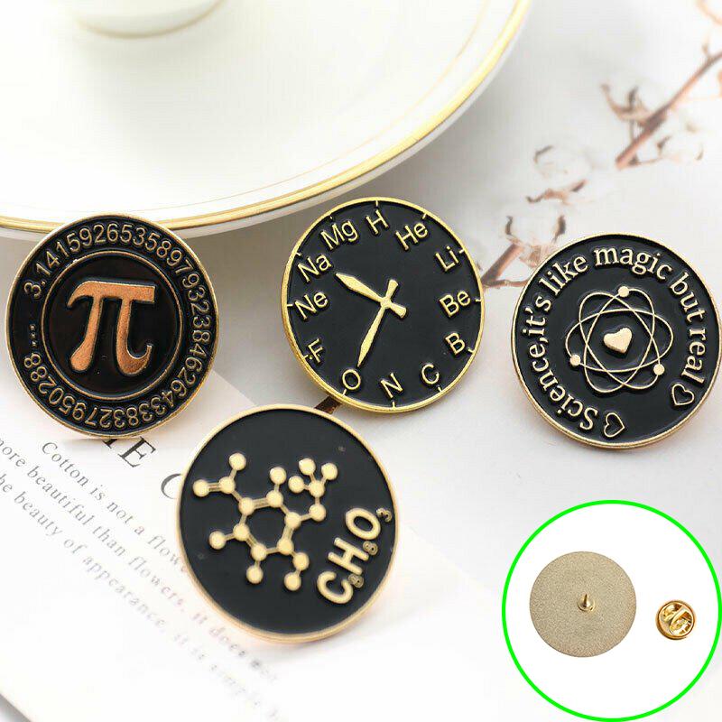 3cm For Teachers Student Black Letter Symbol Brooches Pin Periodic  Table