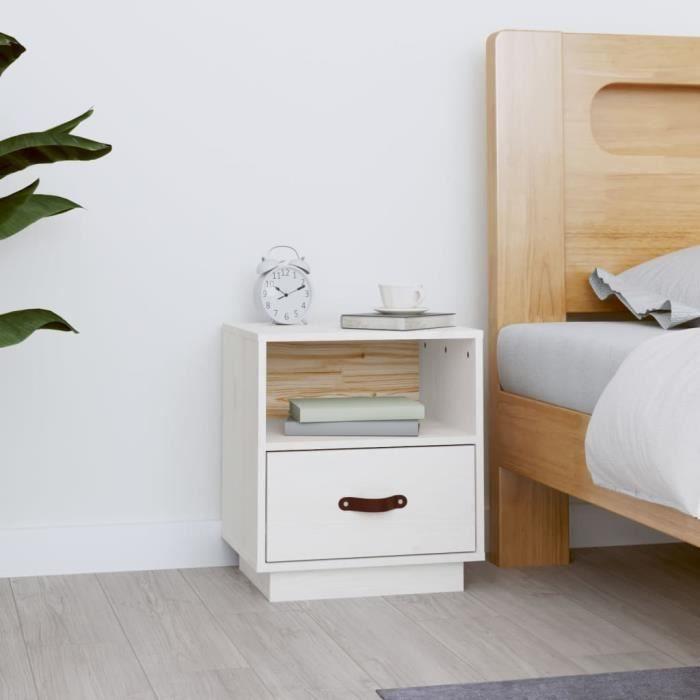 VidaXL Bedside Table White 40x34x45 Cm Solid Pine Wood818297