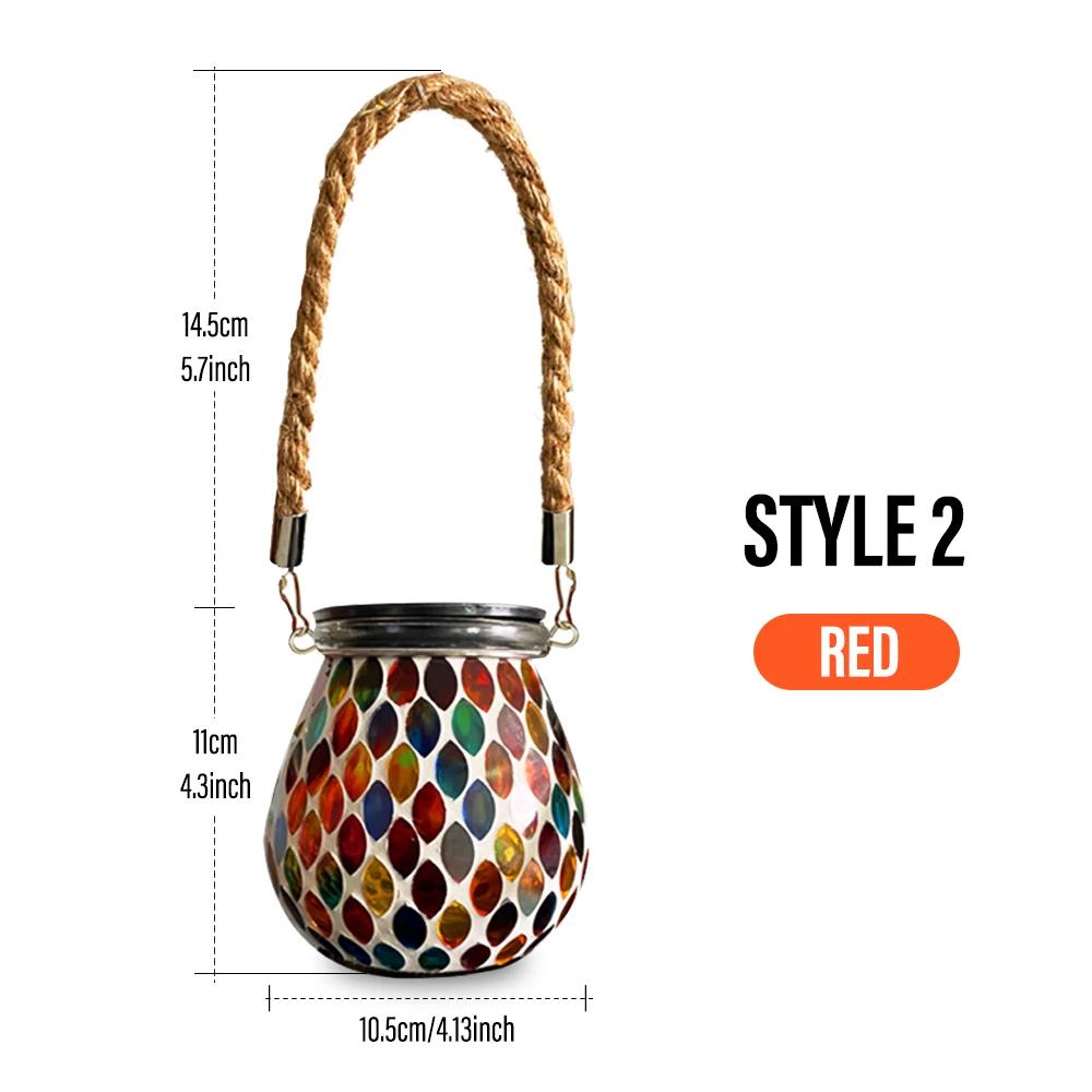 Solar Light Outdoors Lantern Solar Charging Colorful Decorating Solar Mosaic Lantern Lamp Solars Garden Light Garden Decoration