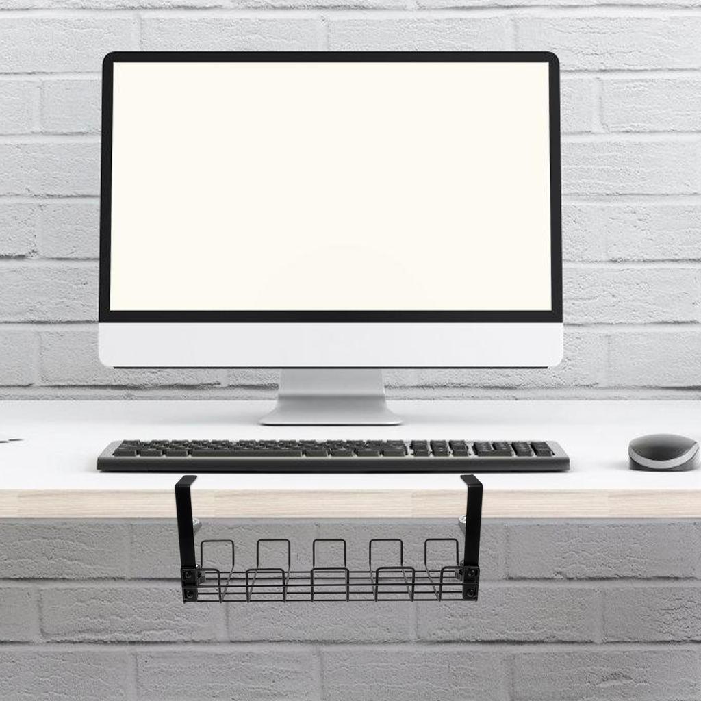 Wire Basket Shelf Under Table Storage Rack Wire Desk Cable Under Management Tray Cord Organizer Rack Wire Cable Shelf Basket
