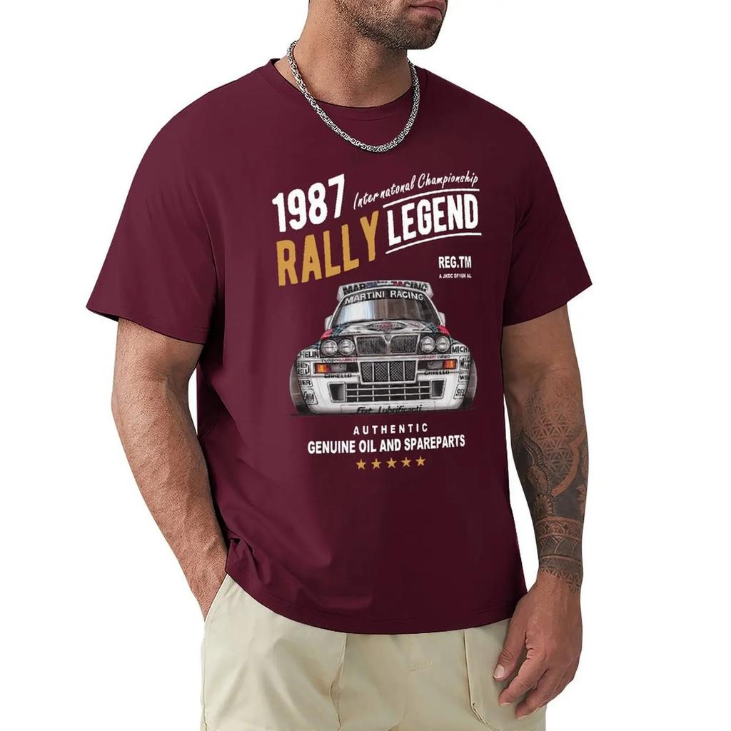 Rally Motif With 1987 Lancia Delta Integrale Hf Car Men 2019 Summer Brand Cotton Hip Hop Fitness Clothing Men T Shirt