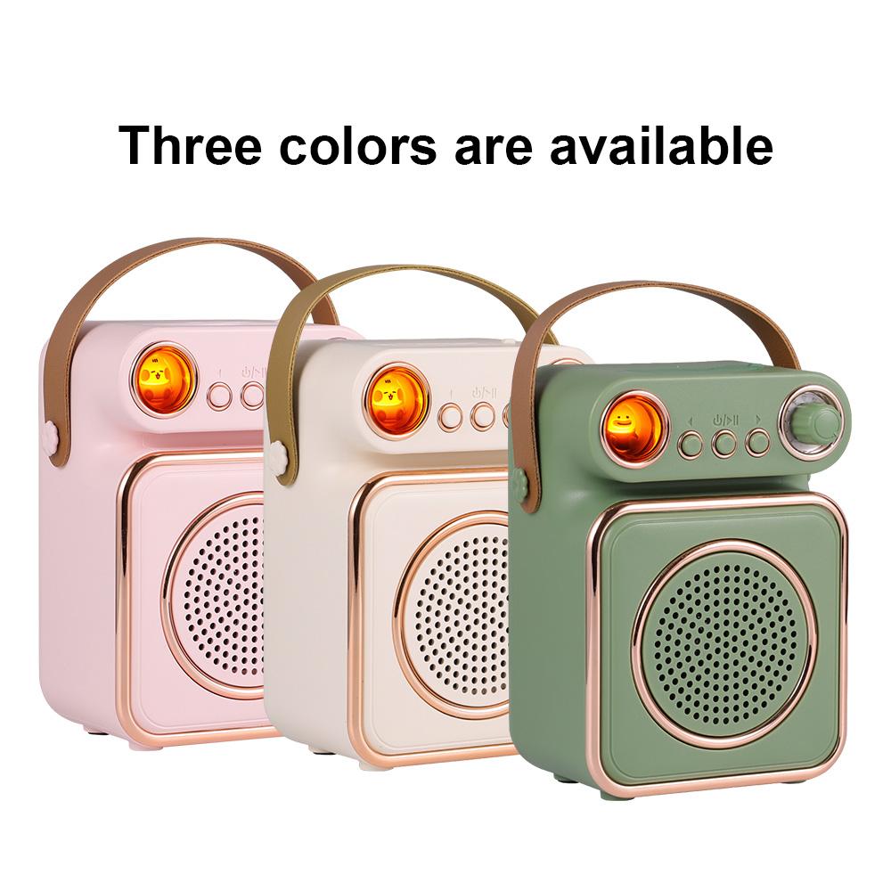 Mini Karaoke Machine Wireless Microphone and Speaker Set with 2 Microphone Rechargeable LED Color