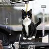 2D Acrylic Plush Black and White Cat Small Decorative Pendant for Car Rearview Mirror Decoration Pendant for Pet Enthusiasts