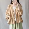 Summer Cotton Linen Jacquard Cardigan Sun Protection Shirts Women's Outerwear Loose Fit Bat Sleeve Air-conditioned Shirt