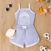 Girls Summer Clothing Children 2 Piece Sportswear Suspenders Sleeveless Tops and Shorts Set Infant and Toddler Sports Clothes