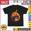 Halloween Hockey Pumpkin Eating Puck Vintage T Shirt Men Women Fashion NEW 2023