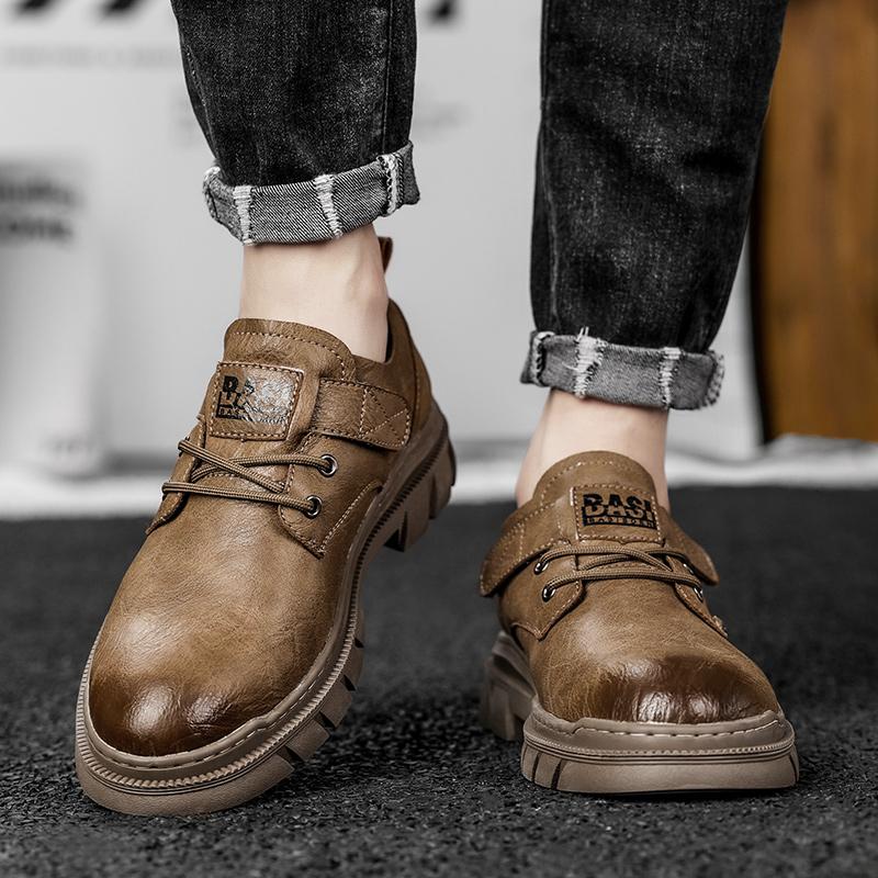 Men's Casual Shoes British Style Business Shoes Wear-resistant Thick Bottom Outdoor Breathable Oxford Shoes All-match Dress Shoe