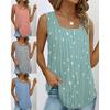Womens Summer Wave Point Printed Sleeveless Top Female Casual Loose Square Collar Vest Comfortable Fashion Street Style Tank Tops