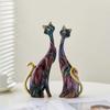 Animal Graffiti Art Resin Craft Ornament Bright Coloured Elegant Cat Figurine Ornament Aesthetic Interior Cabinet Accessories