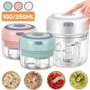 1pc Electric Vegetable Chopper, USB Rechargeable Mini Food Processor Stainless Steel Body and Lithium Battery,100ml/250ml Capacity, Blender for Garlic