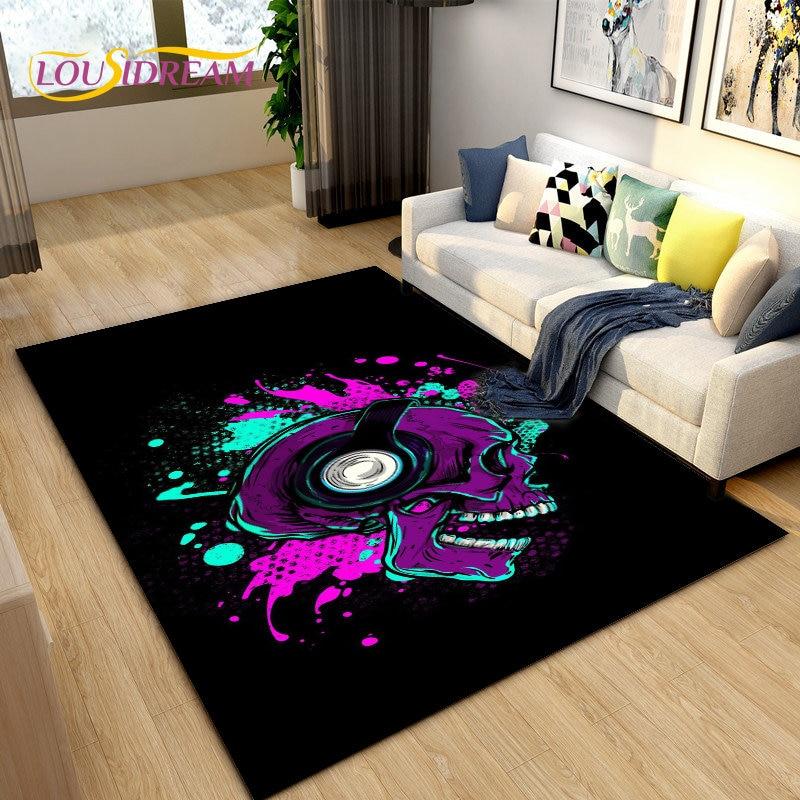 3D Creative Music Cartoon Area Rug Large,Carpet Rug for Living Room Bedroom Sofa Doormat Decoration,kids Play Non-slip Floor Mat