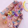 30pcs Mixed Resin Colorful Mini Cute Glitter Crystal Butterfly Nail Art Flat Back Rhinestone Applique Decor DIY Wedding Scrapbook Accessories Crafts