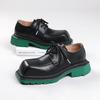 Fashion Mens Casual Leather Derby Shoes Men's Square Toe Trendy Personalized Designer Shoe Men Lace-up Thick Sole Heightened Shoes