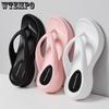 6cm Flip-flops Anti Slip High Heel Slippers Women's Slope Heel Thick Sole Slippers Summer Beach Shoes Fashionable and Comfortable