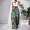 2025 Summer Women's Chiffon Print Mid-Waist Casual Pants