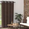 Pure Cotton Eyelet Curtain 135x250 Cm PANAMA Brown, by Soleil d'Ocre