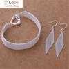 Street Fashion 925 Sterling Silver Net Chain Bracelets Earrings for Women Jewelry Sets Designer Party Wedding Holiday Gifts