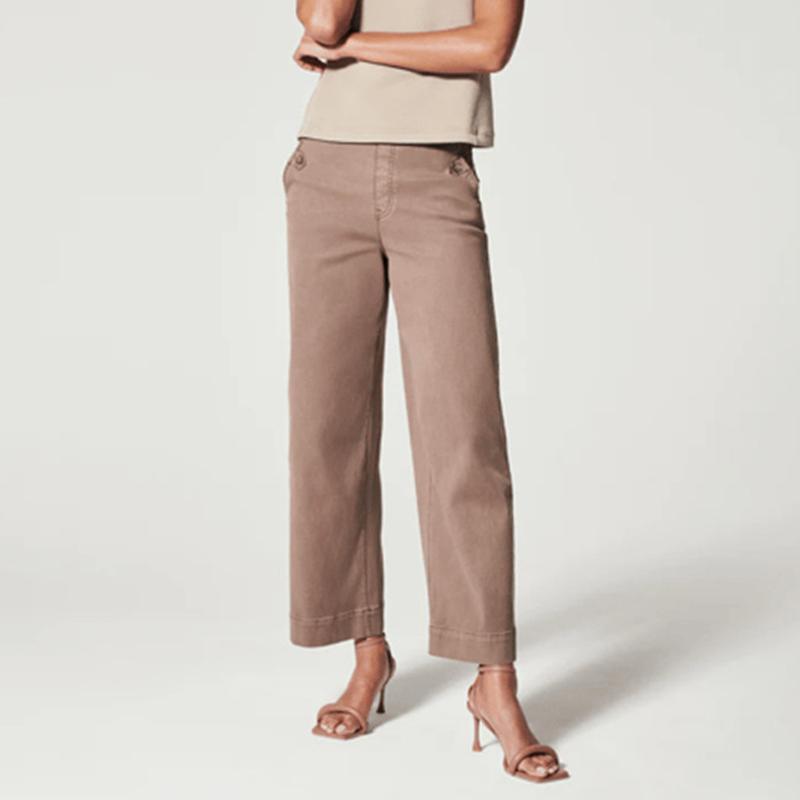 New Fashion Micro-flared Plus Size Women Pants 2024 Elegant New Casual Crop Pants for Women Solid Color Loose Trousers 1149