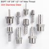 1Pcs Male Thread Pipe Joint 304 Stainless Steel Pipe Fitting Durable Hose Connector for PU PE Tube