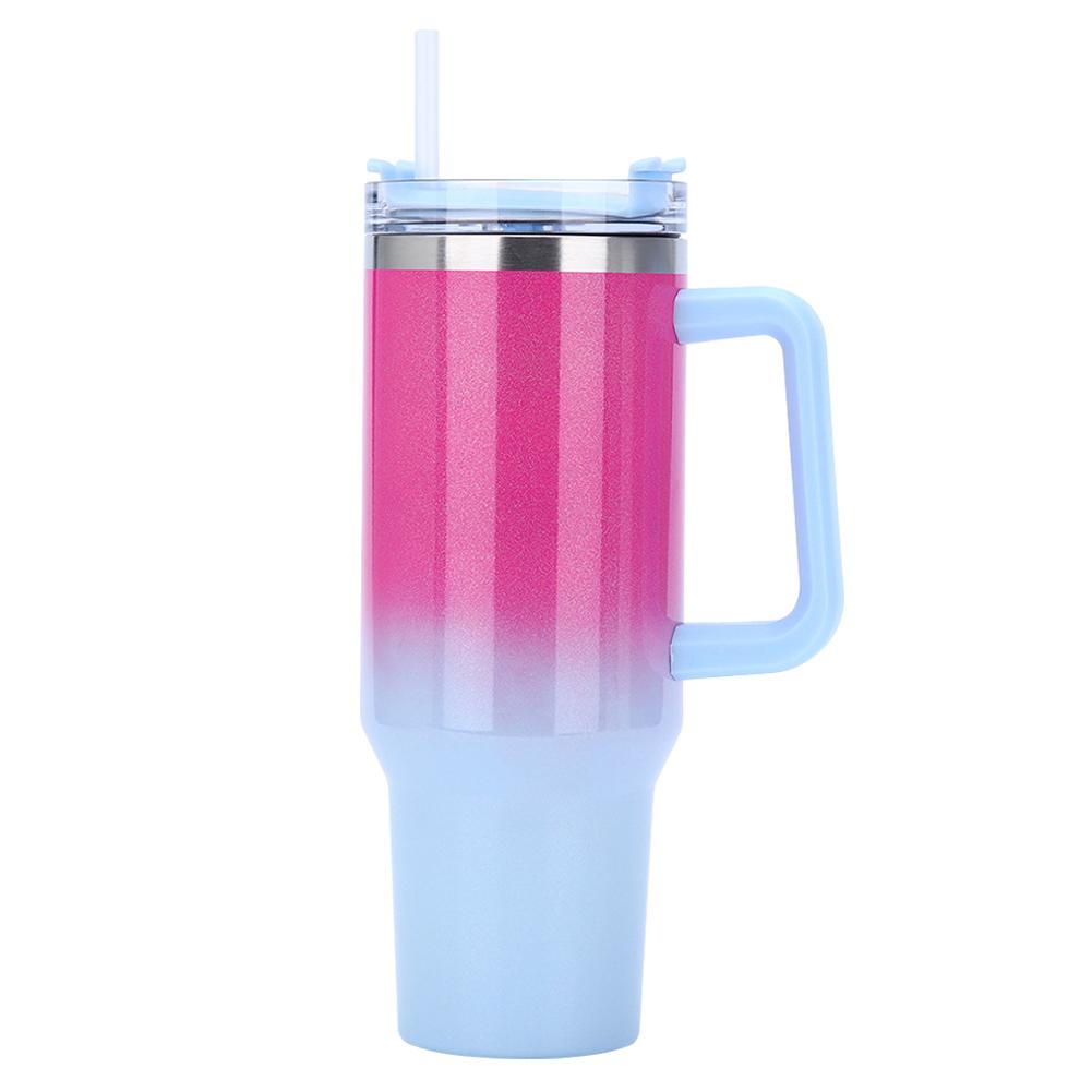 40oz Straw Insulated Tumbler with Handle Double-Layer Insulated Cup Stainless Steel Vacuum Thermal Insulated Mug for Women Men
