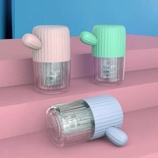 Contact Lens Washer with Tweezer Drawstring Energy Saving Contact Lens Cleaning Case Box Mini Contact Lens Manual Spin Cleaner Travel Use