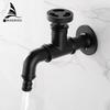 Bibcock Faucet Retro Euro Matte Black Washing Machine Faucet Toilet Mop Small Faucet Wall Mount Outdoor Garden Tap 20i04R