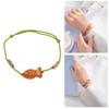 Handcrafted Lucky Wood Fish Bracelet Thread Woven Adjustable Bracelet Wrist Jewelry Unique Braided Bracelet for Woman