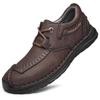Men's Leather Shoes  Hand-stitched Outdoor Casual Shoes Flats