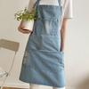 Oil-Proof Denim Apron Elegant Waiter Extended Aprons Temperament Barber Work Clothes  Home Kitchen